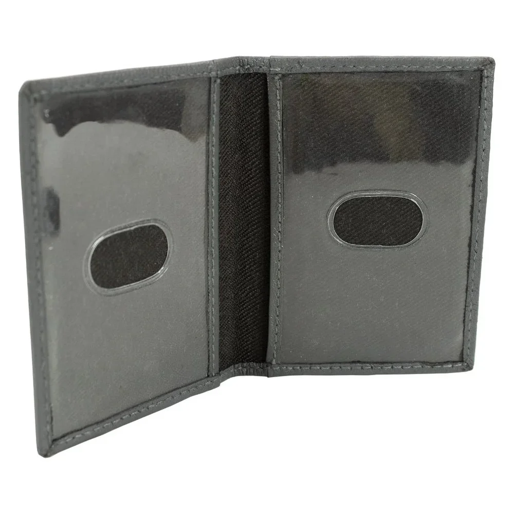 Genuine Leather Credit Crad Case Men Slim Wallet Gray Mini Bifold ID Gift